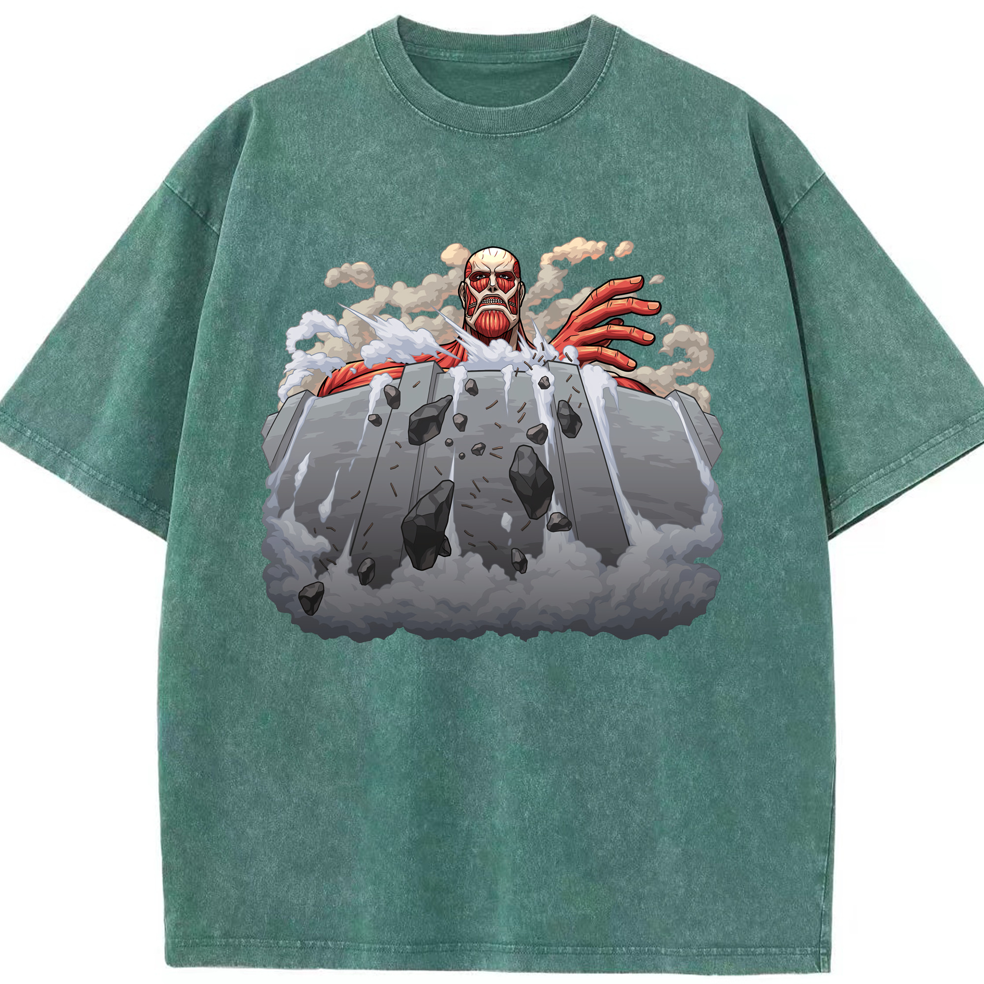 （画像用） 進撃の巨人 Attack on Titan 綿100% ヴィンテージ風 半袖Tシャツ（フロントプリント）